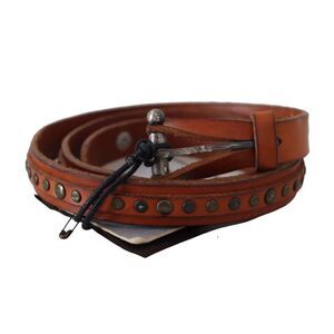 Scervino Street Leather Belt with Studs Women Brown Belts